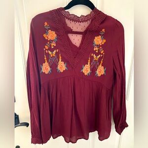 Entro Mesh and Embroidered Top